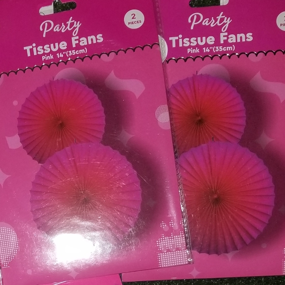 Pink Party Decorations - Birthday Balloons, Favor Bags, Streamers, Banner, Fans - Picture 4 of 6
